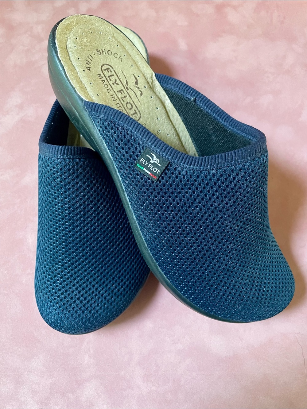 Fly Flot Navy Mesh Slip-On Clogs